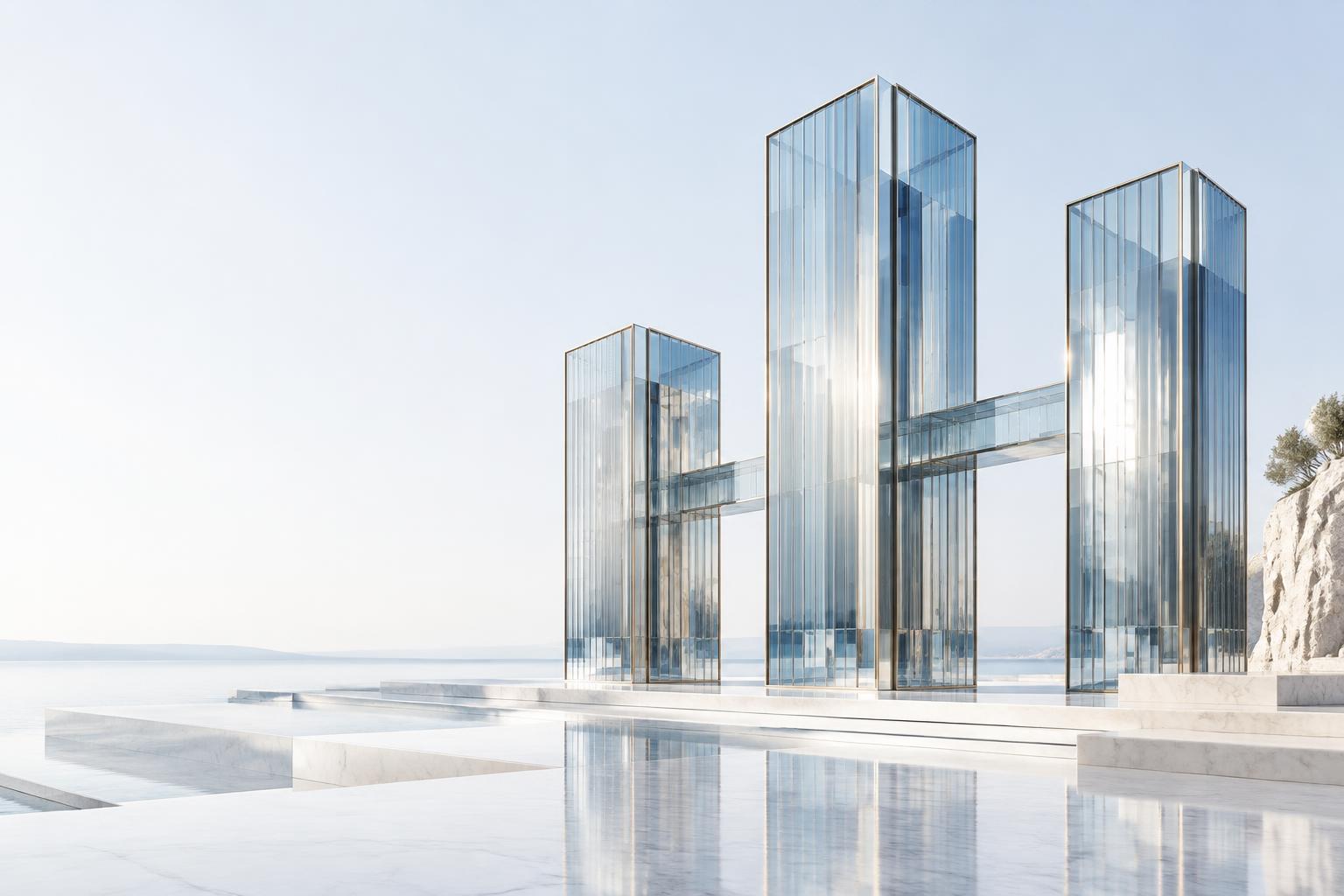 Conceptual connected glass architecture